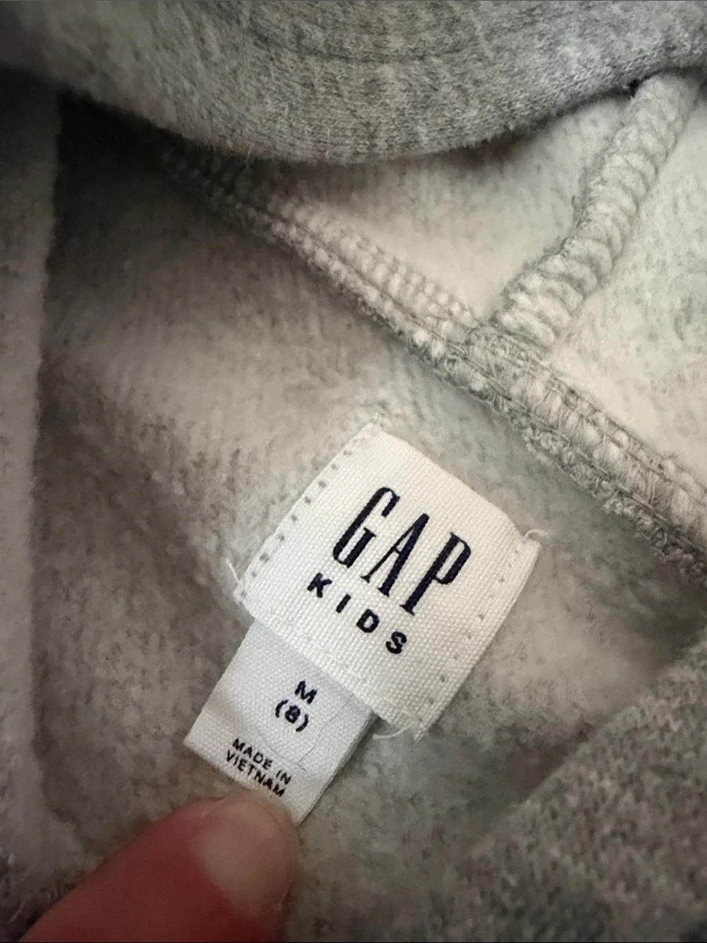 GAP Kids - Grey Hoodie w/ Pink-Embroidered Logo Girl’s Size 8 (Medium)